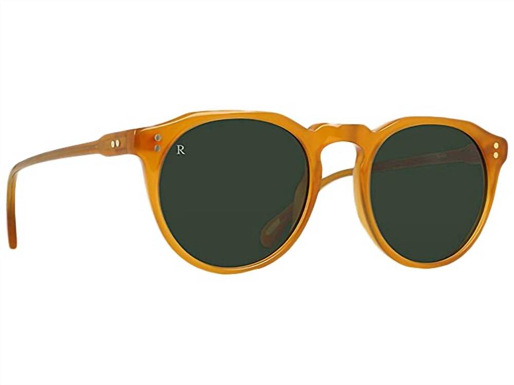 NEW RAEN OPTICS men's remmy 49 s399 round polarized sunglasses in honey/ green